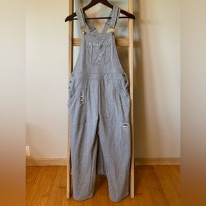 Dance & Marvel, large, distressed, sweatshirt material overalls